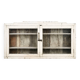Solid wood wall display case with white patina