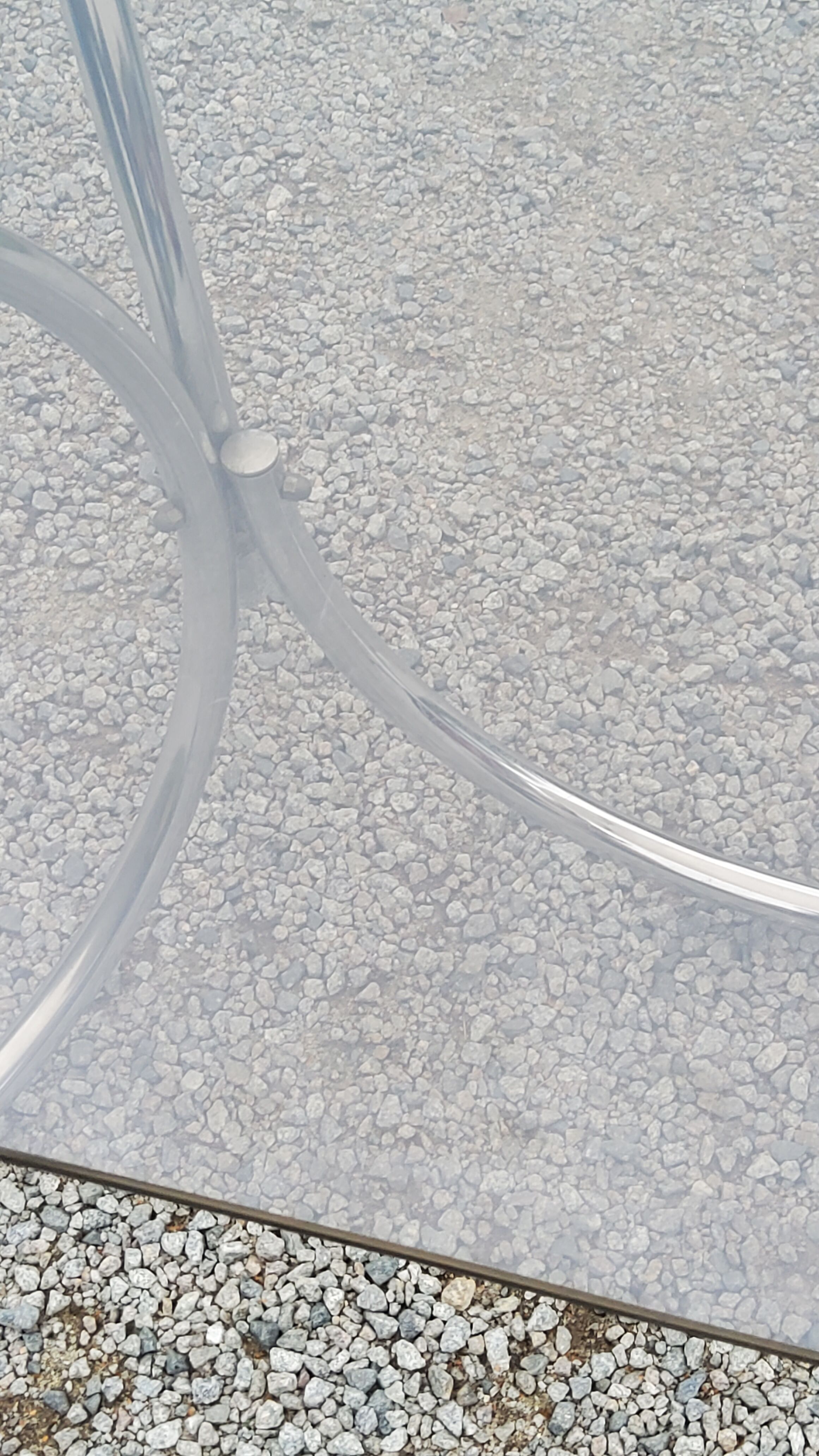 Dining table from the 70s top smoked glass base chrome