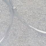 Dining table from the 70s top smoked glass base chrome