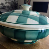 Givors earthenware tureen green tiles