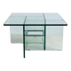 Square crystal glass coffee table, Italy 1970s