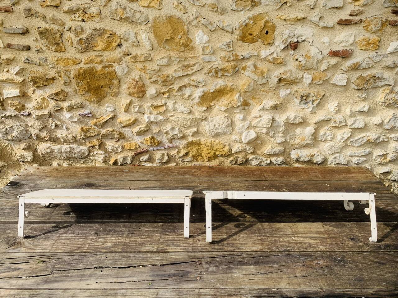 Pair of vintage garden wall shelves, circa 40's/50's