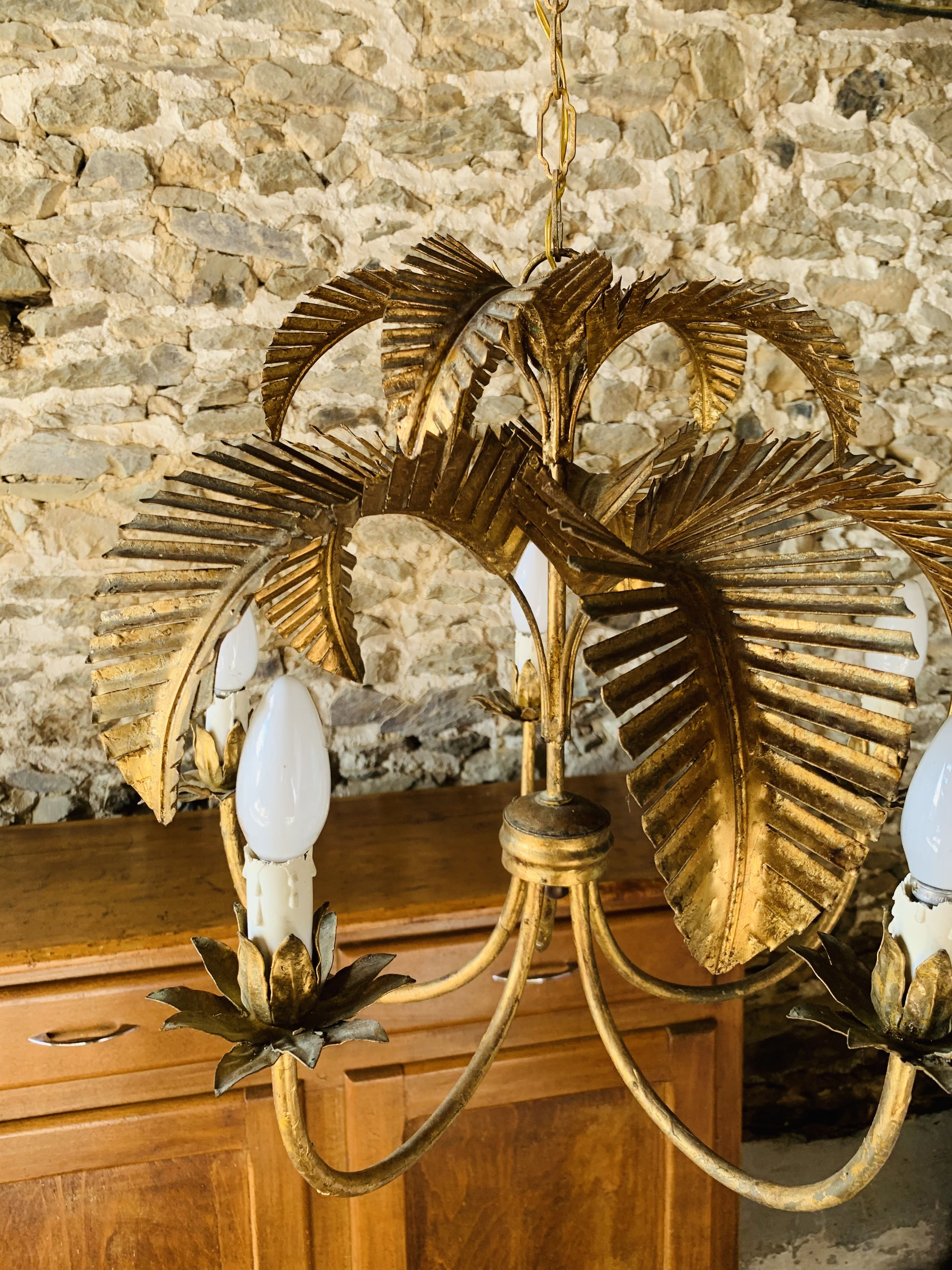 Palm type chandelier by Hans Kogl