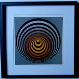 Title: Optical Art Painting "Tunnel" - Vasarely Style - 70s Vibe  
Price