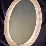 Erco large oval illuminated wall mirror in melted ice acrylic, 1970s