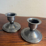 2 Charles Piguet wrought iron candlesticks