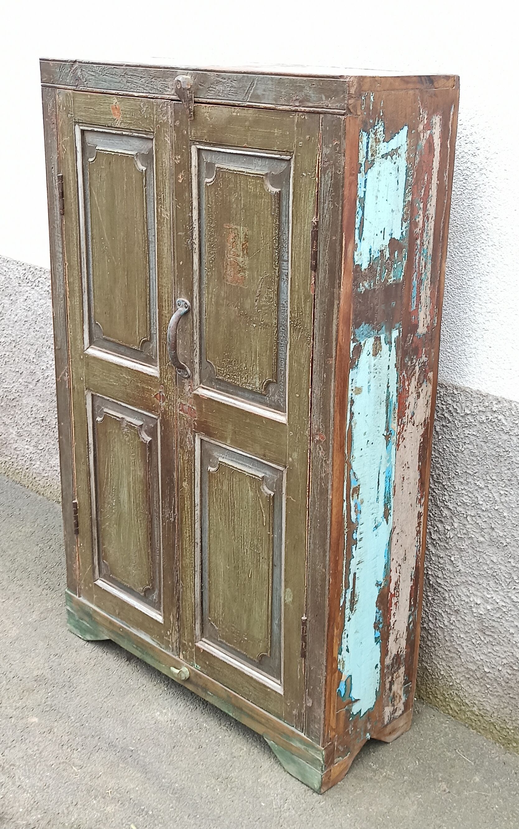 Old green wood cabinet