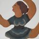 Vintage candelabra candlestick old candle holder in hand-painted metal Netherlands sun dancer