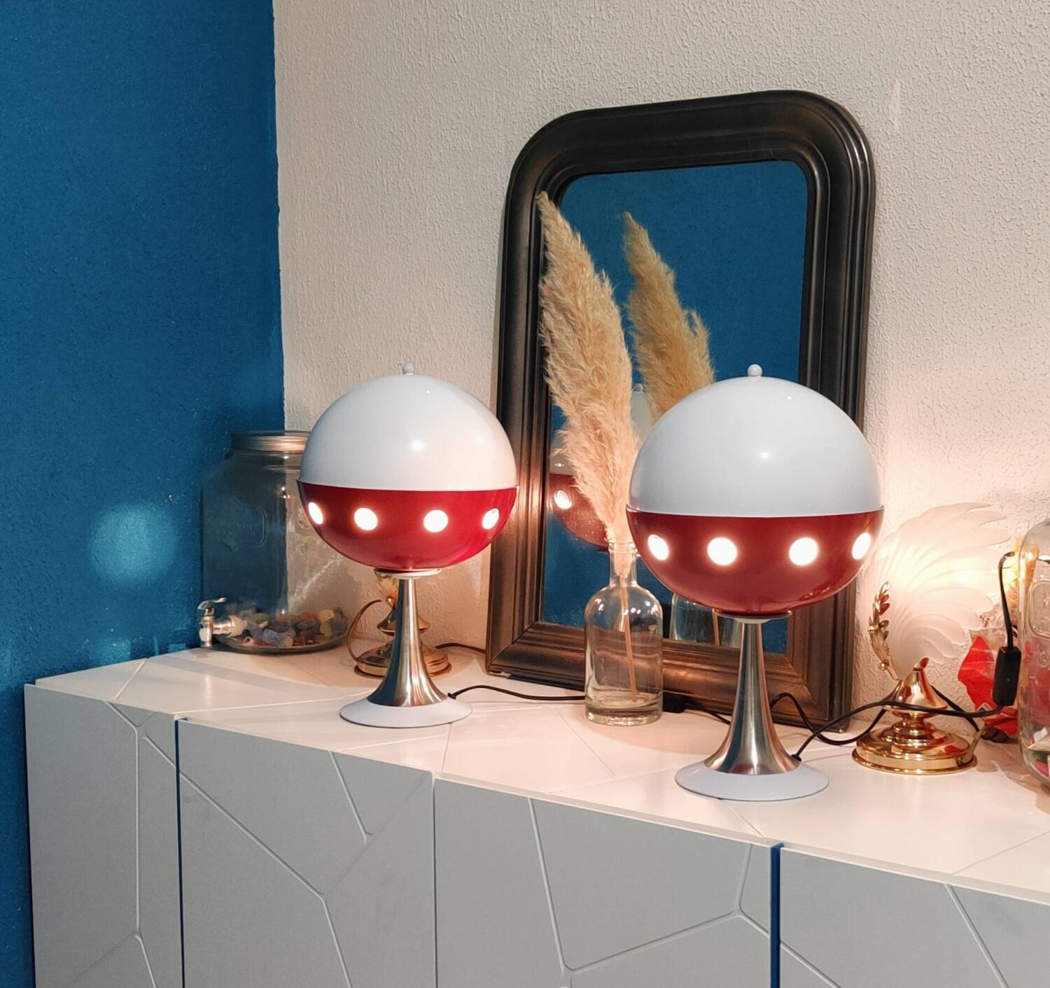 Paire de lampes Space âge cocci ball