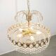 Vintage Italian Crystal and Golden Metal Chandelier, 80s