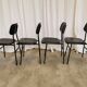 Lot de 4 chaises d'école vintage / Cuir noir / STOL Kamnik années 80 Yougoslavie