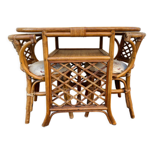 Ensemble table et chaises - bambou