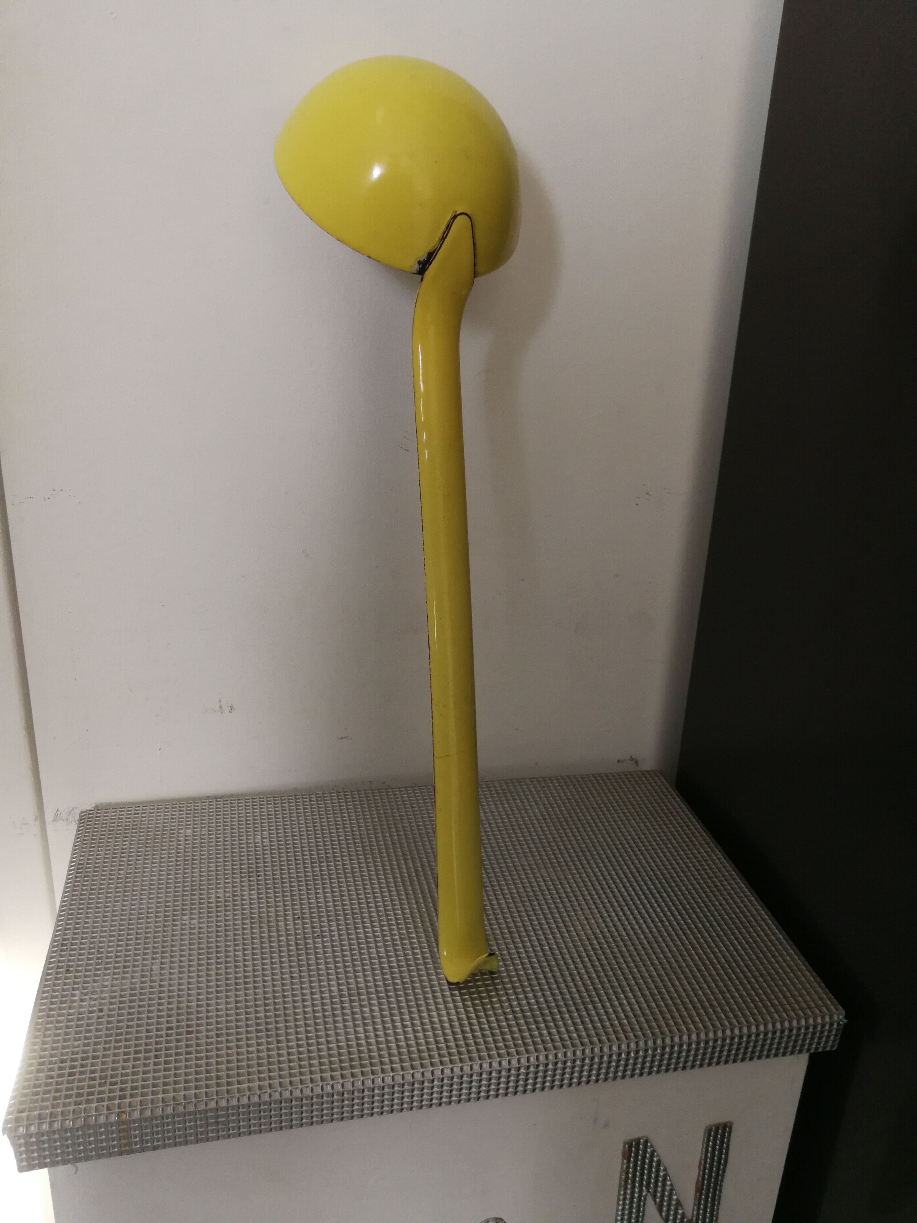 Vintage yellow enamelled ladle