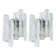 Pairs of large Kalmar-style wall lights in Murano glass, Austria, 1960s.