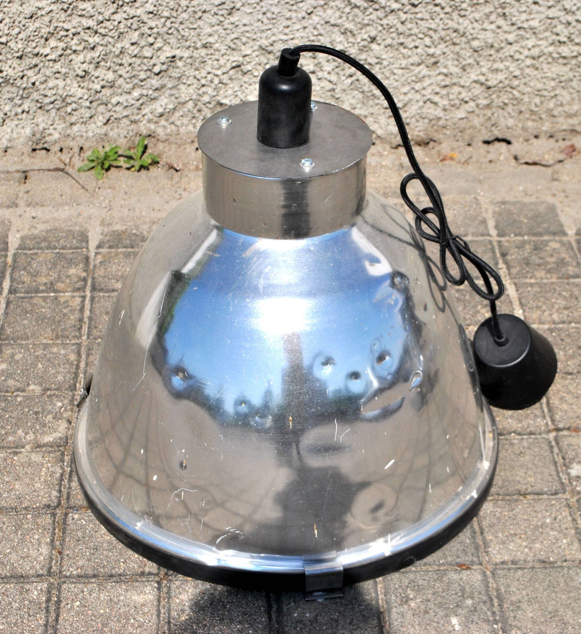 Industrial Workshop Pendant Lamp in Vintage Metal and Glass