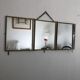 Vintage brass barber triptych mirror 1920 - 34 x 76 cm