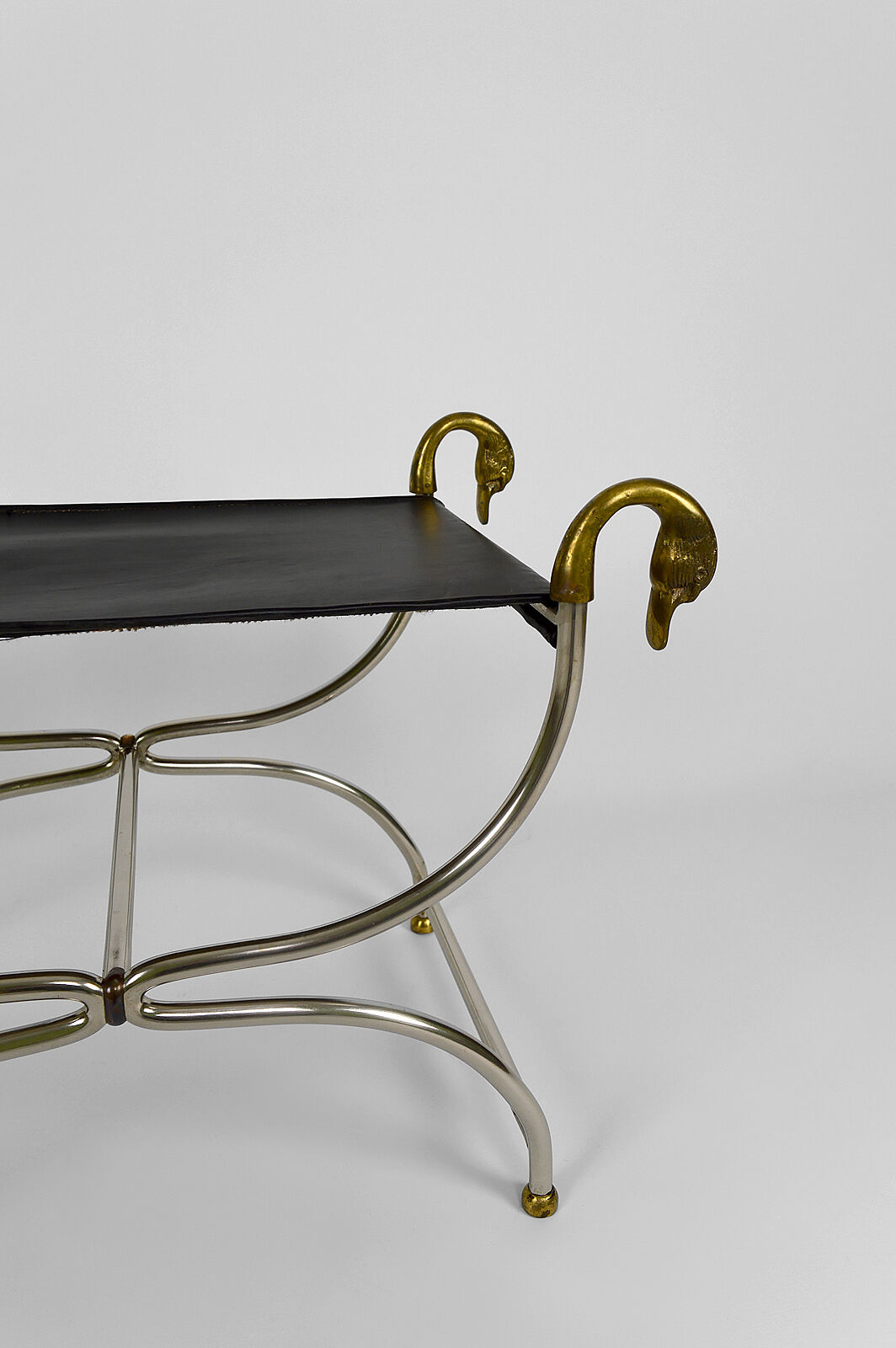 Neoclassical swan-headed curule circa 1960