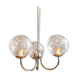 Crackle glass and chrome ceiling light