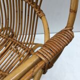 Rattan shell armchair