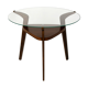 Round czech glass top coffee table from Jitona 1960s