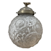 Suspension globe verre dépoli art déco 1920/1930