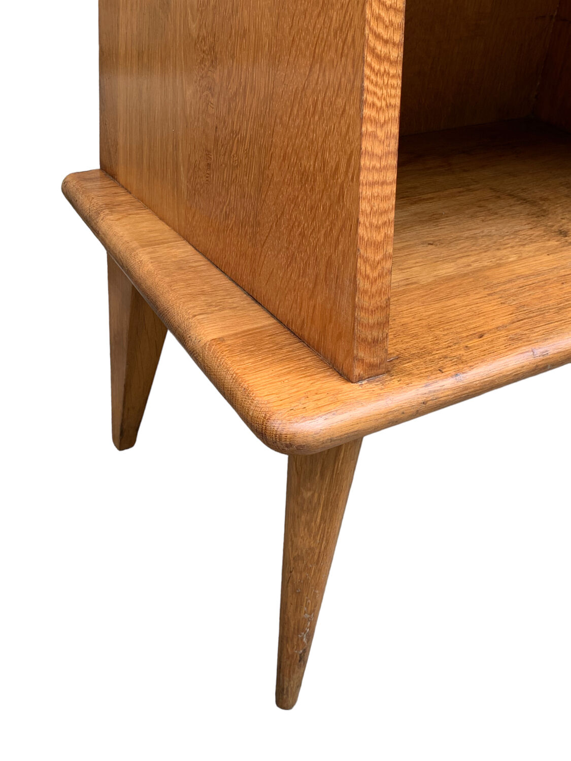 Pair of bedside feet compass solid oak vintage 1950