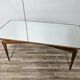 1950s wooden dining table with mirrored top