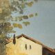 Peinture à l'huile de paysage originale, Italie années 1960, signée, encadrée