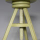 Painted and waxed wooden screw stool
