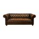 Chesterfield bench in Art Deco leather around 1920-1940