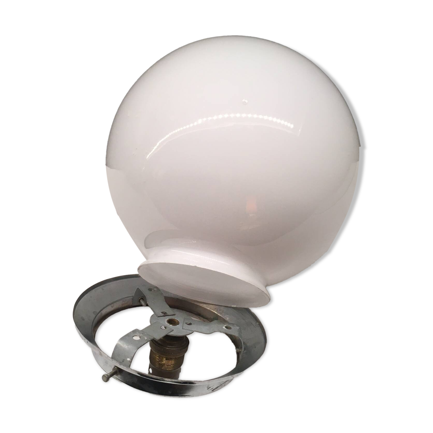 Globe blanc verre diamètre 20 cm