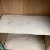 Antique Parisian bonnet wardrobe with khaki patina