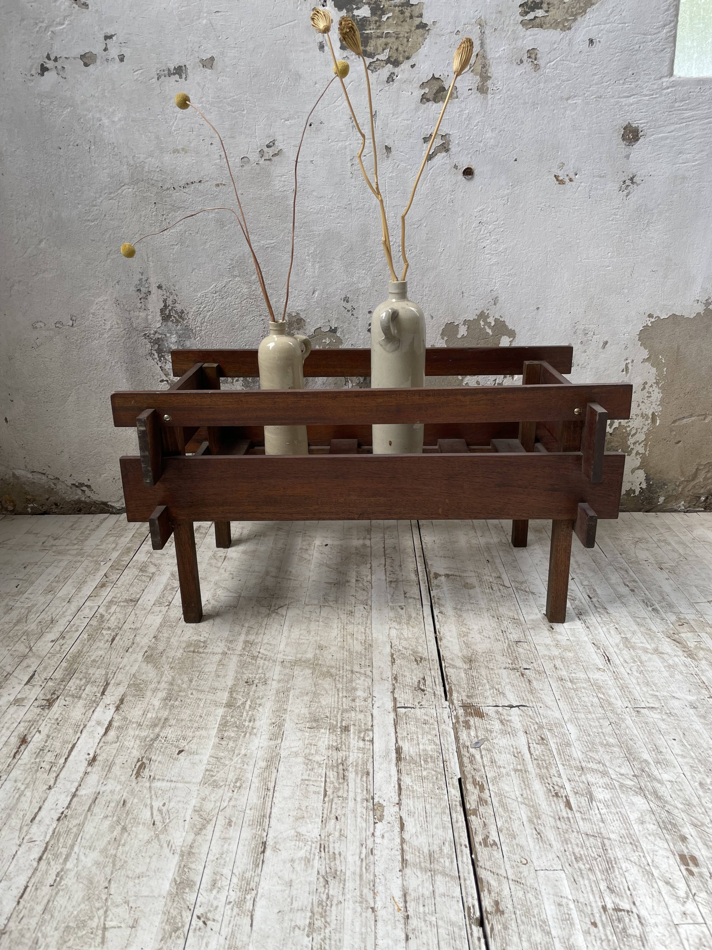 Small modernist oak planter from the 1950s
