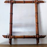 Vintage bamboo mirror 60 x 50 cm
