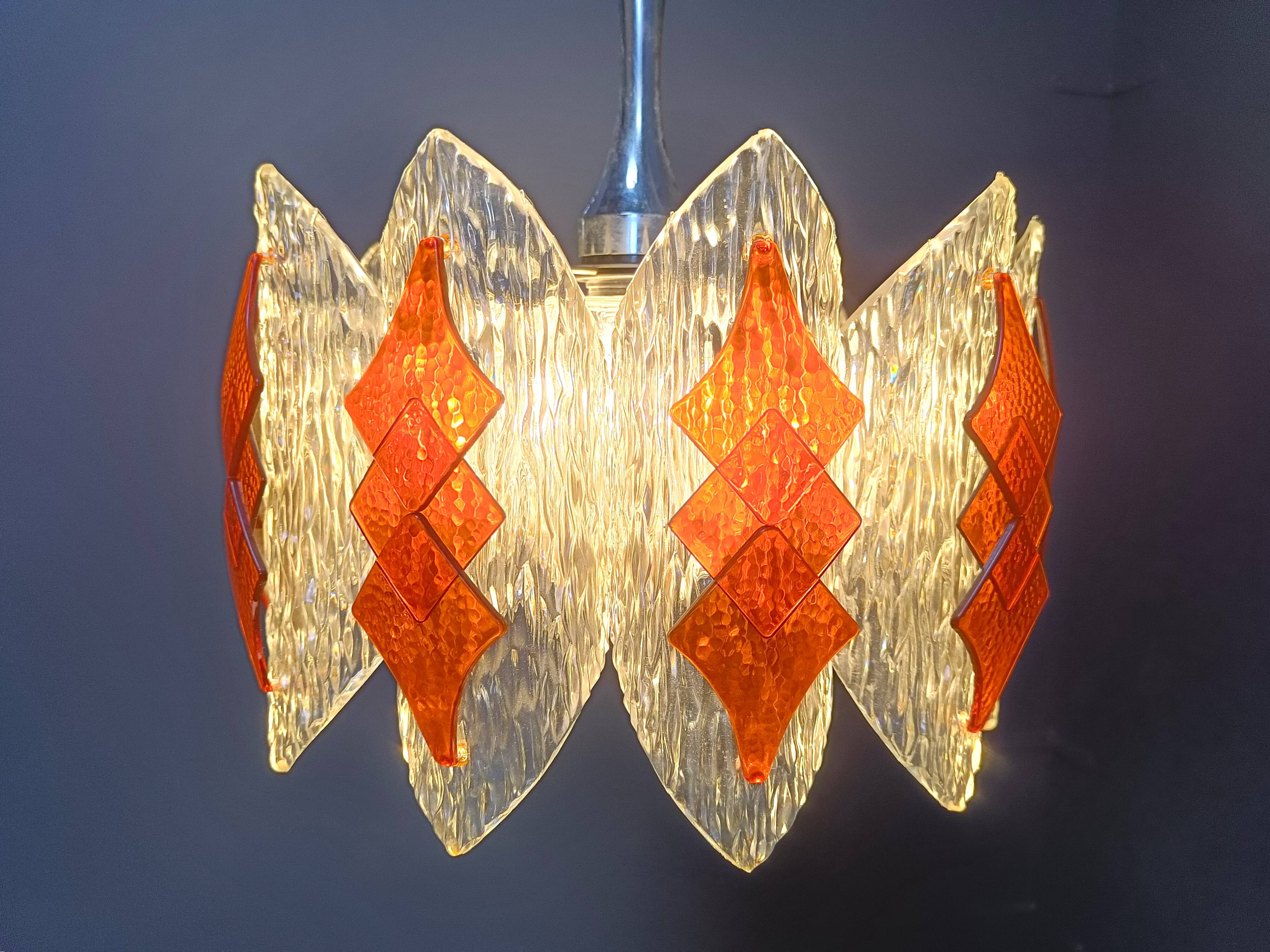 Acrylic space age chandelier by Marbach Leuchten, Germany, 1960s