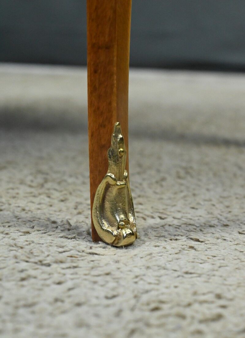 Small demi-lune jump commode in marquetry, transitional style between Louis XV and Louis XVI – early 20th century.