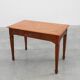 Art Deco carved oak Desk or Table with copper details, Belgium 1920s