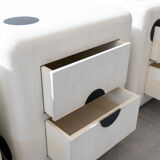 Dado cube with wheels and two drawers in beech plywood from the 1980s set of 3