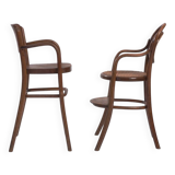 Ensemble ancien de chaises pour enfants en osier et bois courbé Michael Thonet, 2