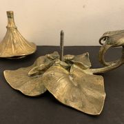 Art Nouveau bronze hand candle holder or cellar rat, 1900