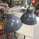 Pair of industrial Mazda pendant lights in enamelled sheet metal – Ø 52 cm