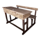 School desk wooden 2 seats