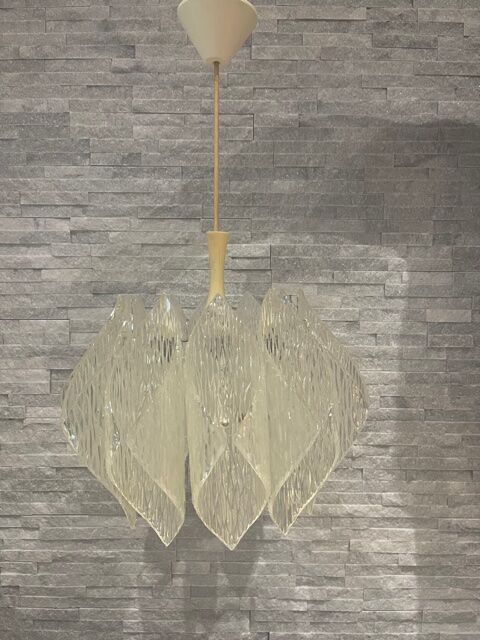 Vintage plexi lucite hanging lamp