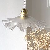 Ruffled glass pendant light