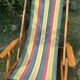 Vintage wooden deckchair/chilienne with footrest — 1960s