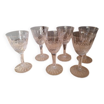 6 antique port glasses in cut crystal of Saint Louis (2 sets of 6 available)