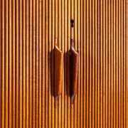 Danish high cabinet in teak with tambour doors Denmark 1960