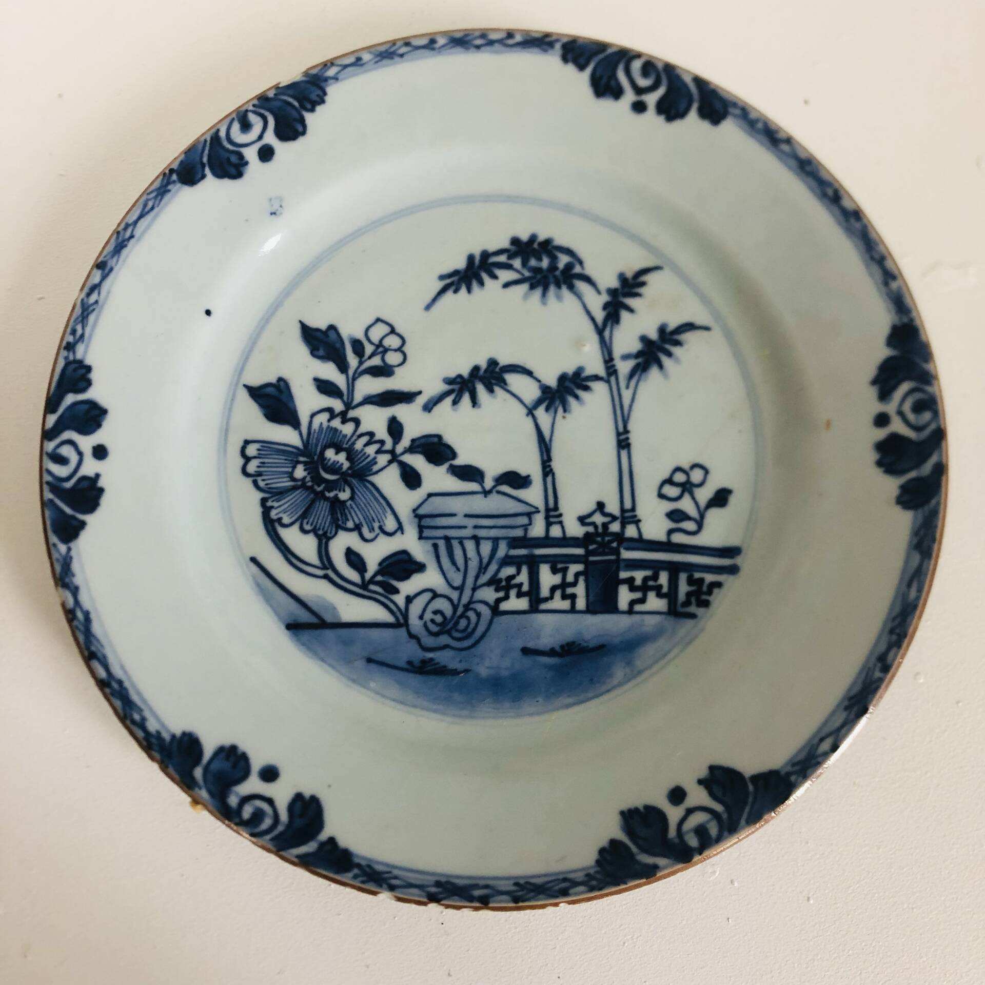 Blue and white porcelain plate from China