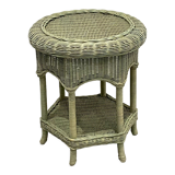 Side table or pedestal table in tinted basketry