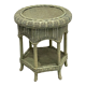 Side table or pedestal table in tinted basketry